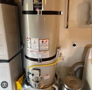 Newly installed gas water heater up to code by Murrieta plumber